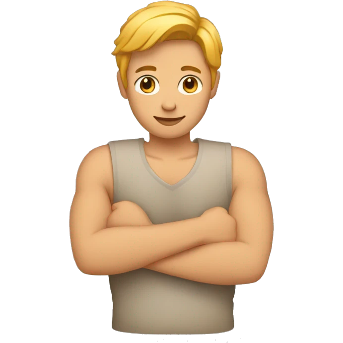 person wrapping arms around self emoji