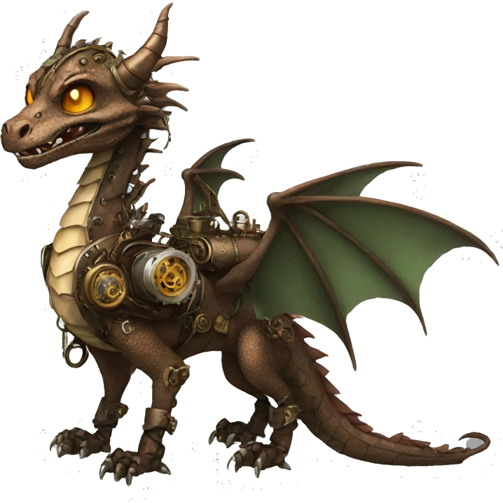 Steampunk Dragon full body emoji