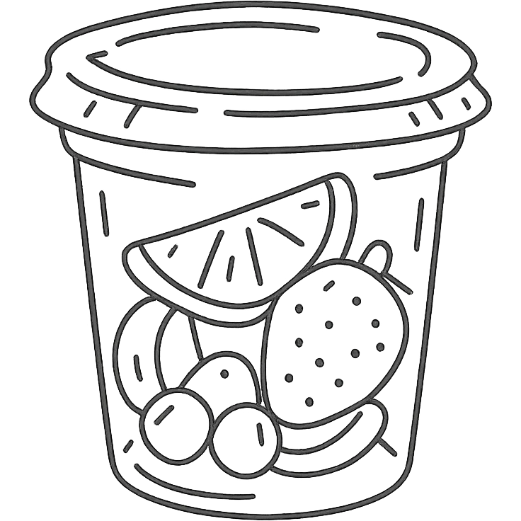 plastic fruit pot hand drawn outlined icon emoji