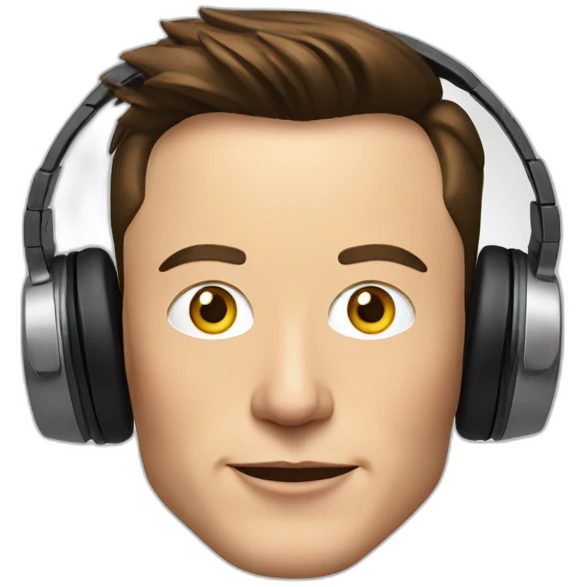 Elon musk with headphones emoji