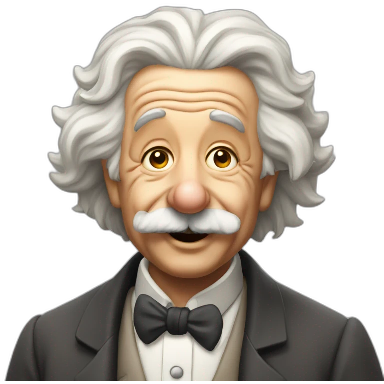 Albert Einstein winking emoji