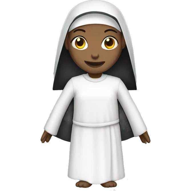 nun with dress white and skin white  emoji
