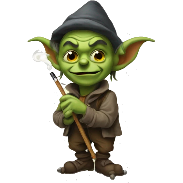 Goblin with a ciggarette emoji
