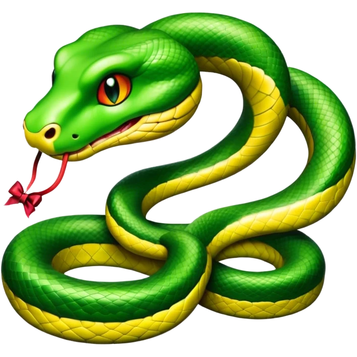 Beautiful Snake With a bow emoji