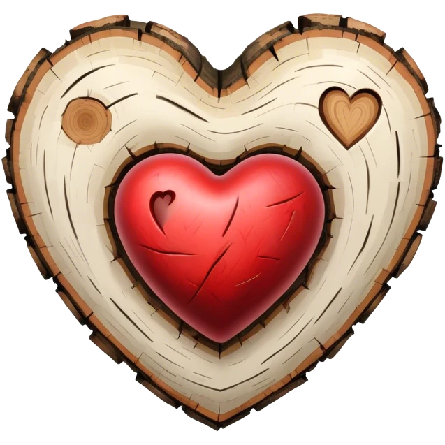 heart made of birch tree emoji