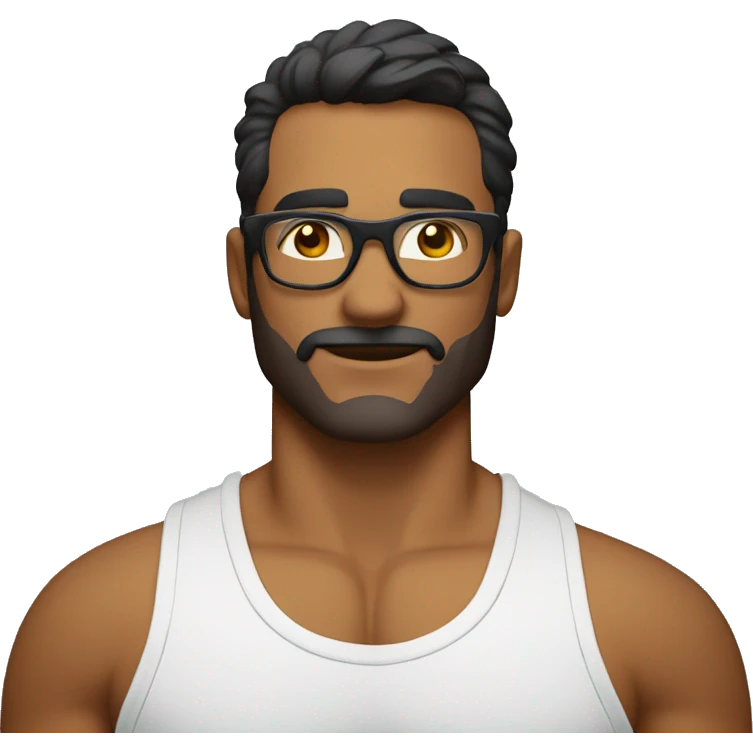 Chico musculoso con gafas  emoji