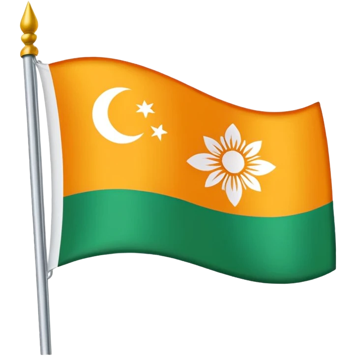 A flag with chandra bindu emoji