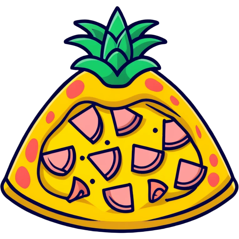 hawaiian pizza with pineapple and ham emoji
