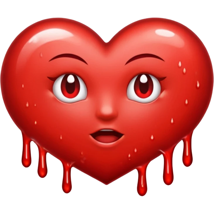 glitter red blood emoji