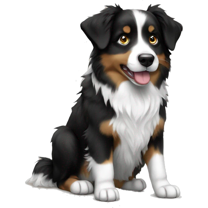 black and white Australian shepherd  emoji