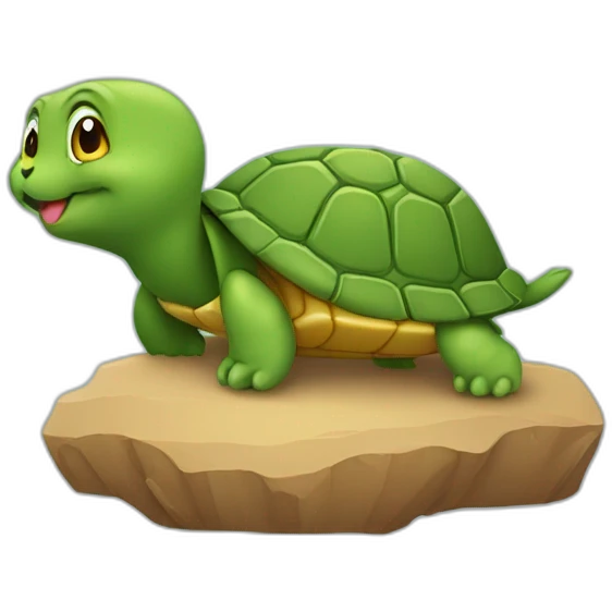 Tortue avec un chat emoji