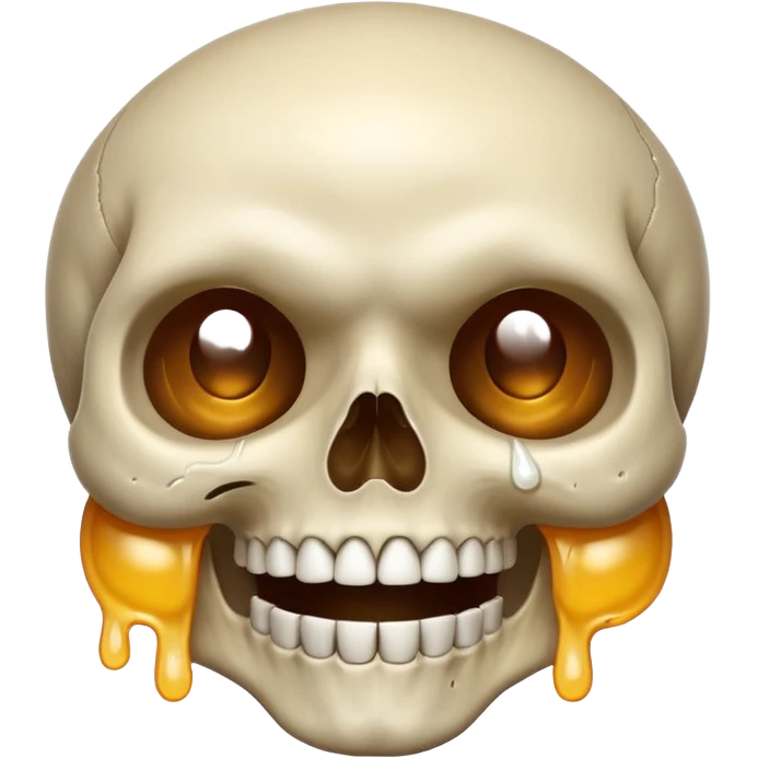 Skull smiling sweating emoji
