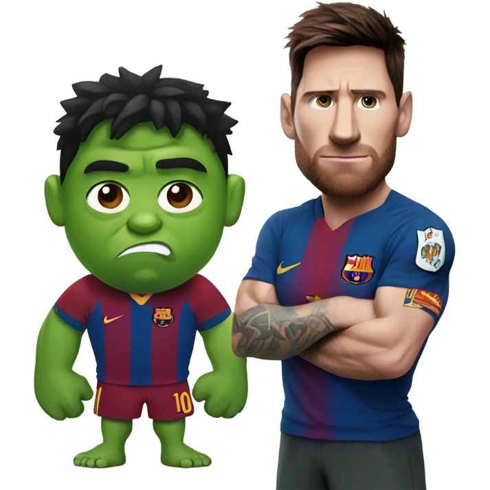 Messi holding fat hulk emoji