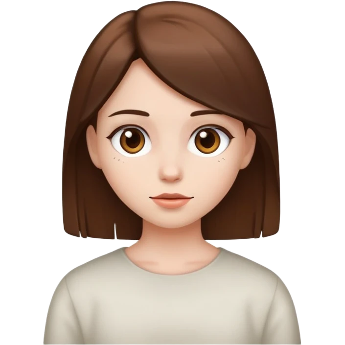 una chica de piel blanca pelo marrón liso  emoji