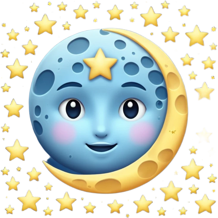 
esta noche solo las lula y estrellas sin fondo emoji