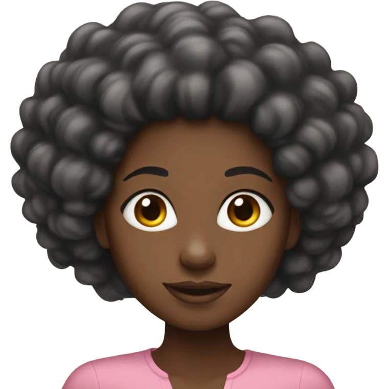 Black girl with beautiful hair and pink blouse  emoji
