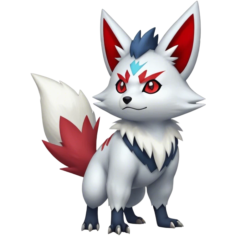 Epic Shiny Cool Edgy Zangoose-Zorua-Pokemon-fakemon-hybrid-animal Full Body  emoji