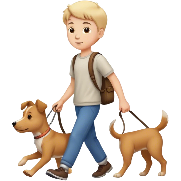 boy walking with dog emoji