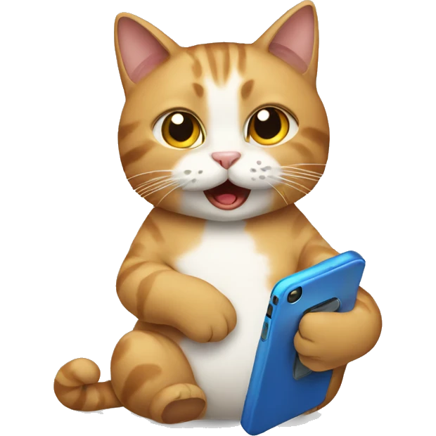 cat holding phone emoji