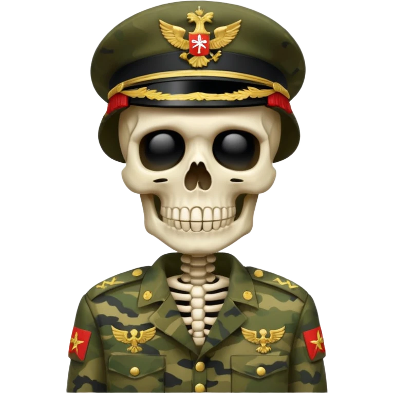 generate a realistic skeleton in Russian military camouflage emoji