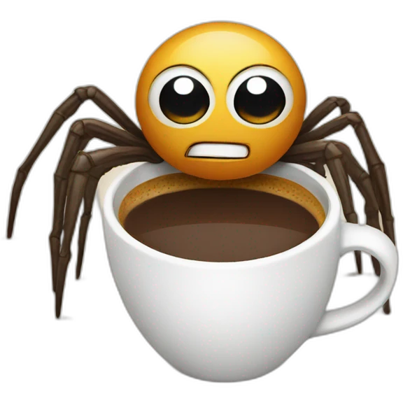 spider drinking coffee emoji