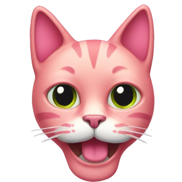 pink cat pickle mustache  emoji