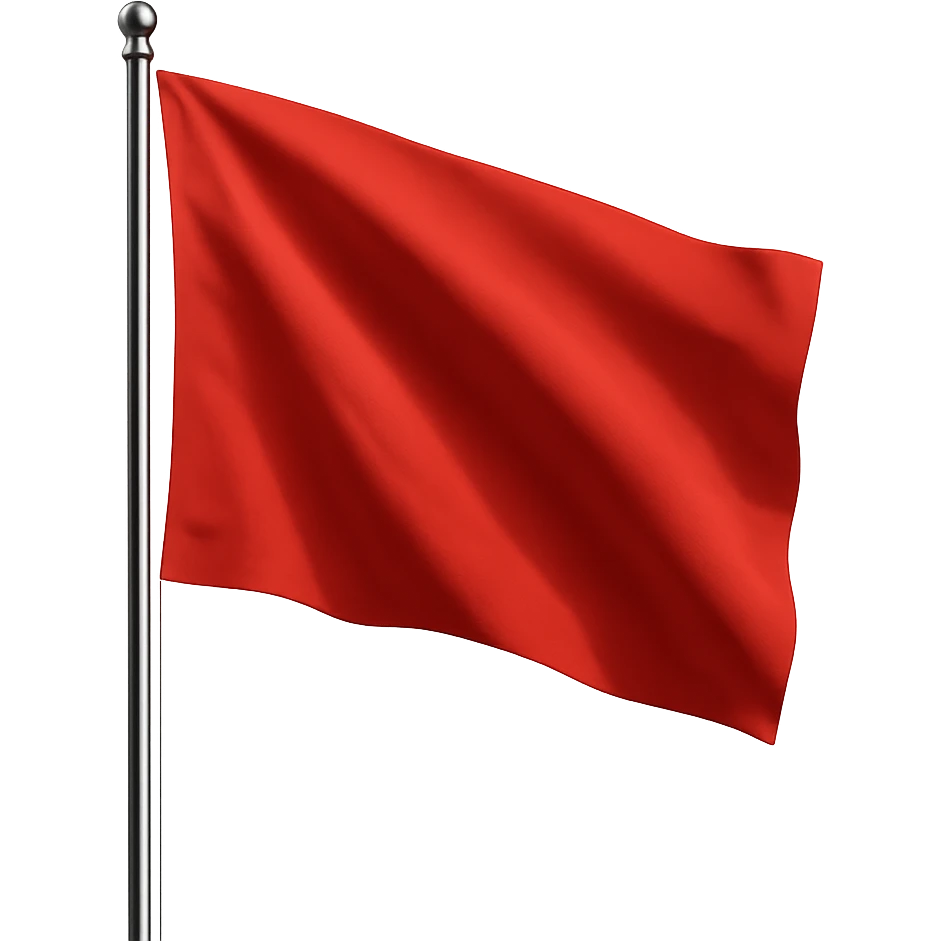 red flag, modern style, aesthetic, realistic look, clean background emoji