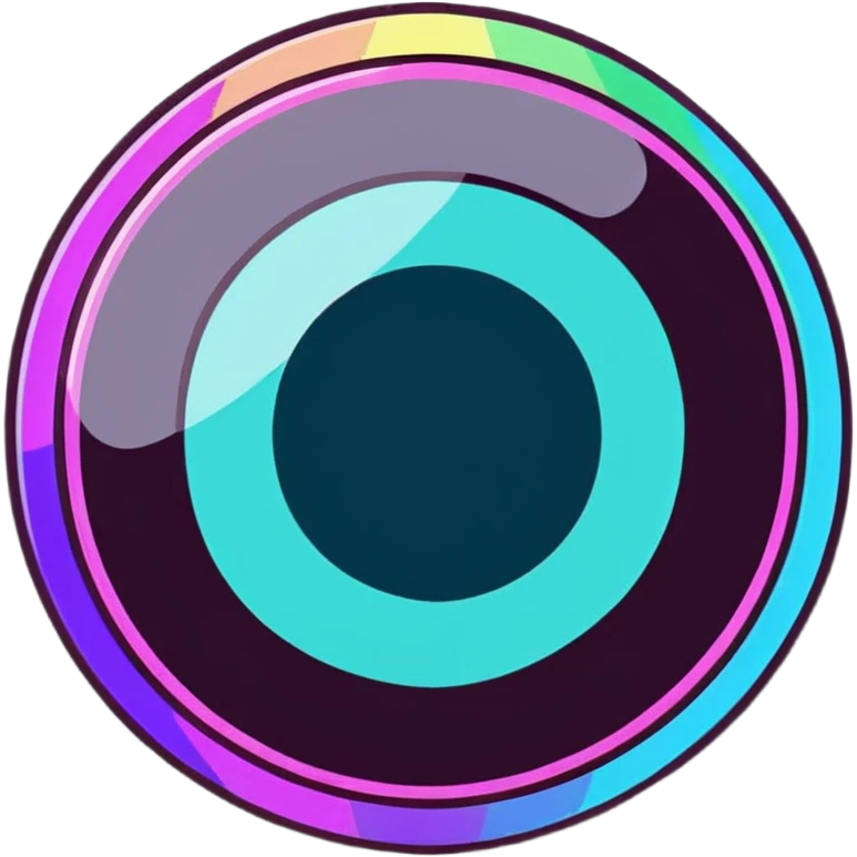 round mystic topaz holographic gem emoji