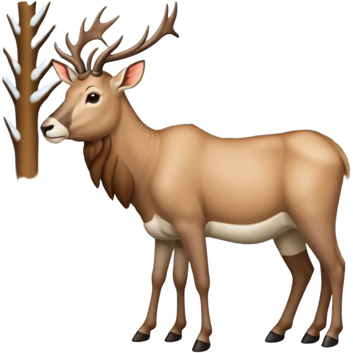 Eland trekt slede in dennenbos  emoji