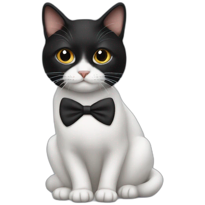 Tuxedo Cat with nose in black emoji