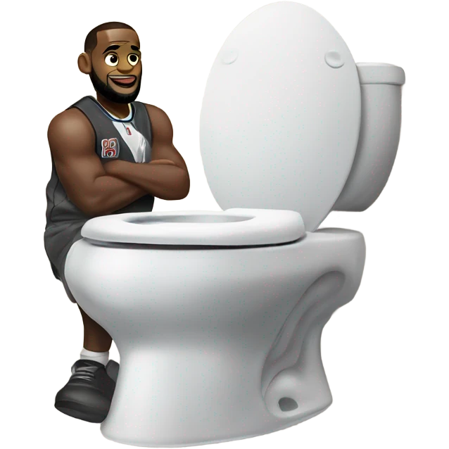 LeBron James in a toilet emoji