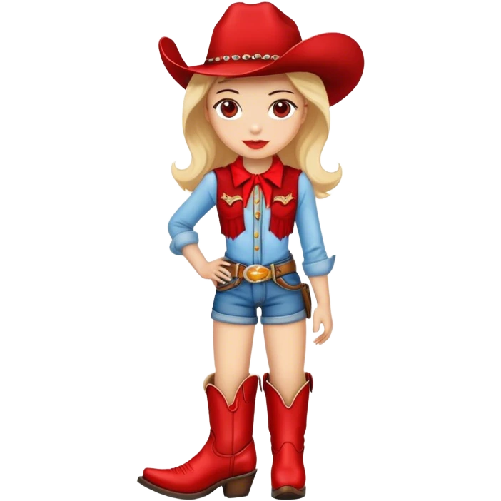 Red cowgirl boots on a girl emoji