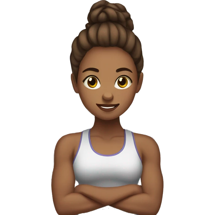 Girl with brown hair in the gym emoji