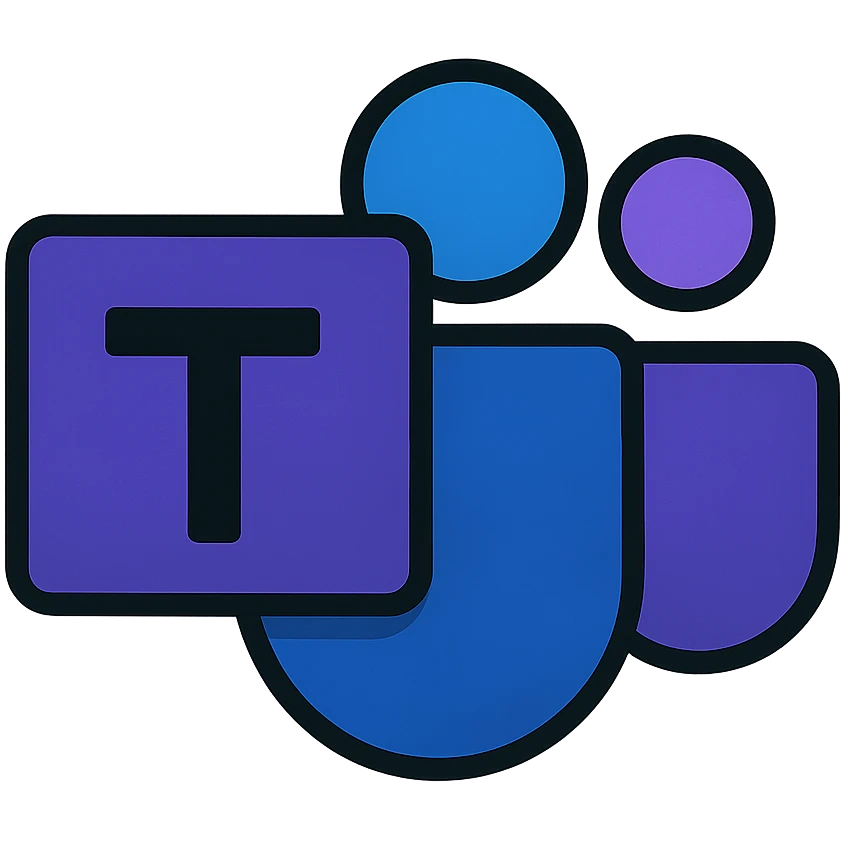 Microsoft Teams logo in vibrant toon style emoji