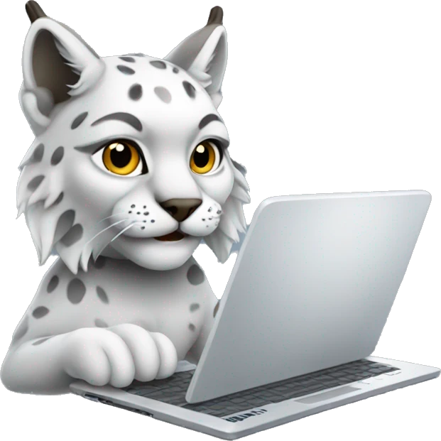 A lynx with a laptop emoji