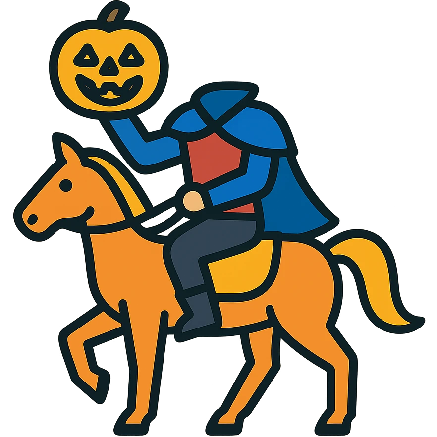 color outline icon of a headless horseman emoji