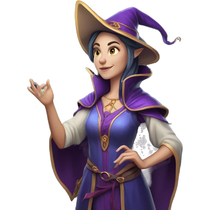 D&D Caucasian female noble wizard elf casting a spell  emoji