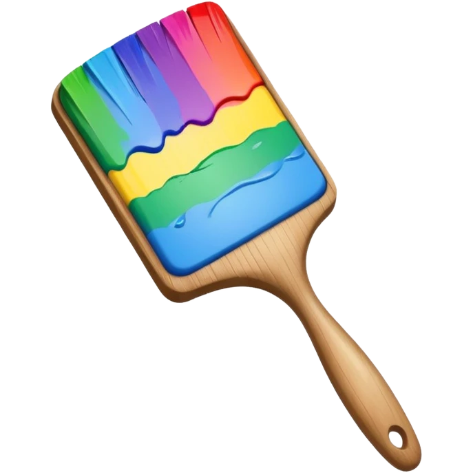 paint brush with raindow paint emoji