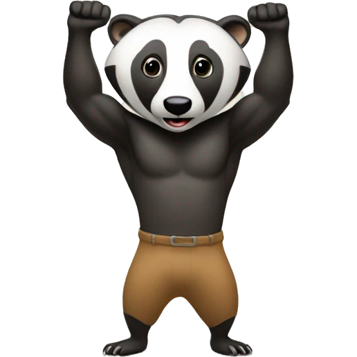 badger lifting weight up high emoji
