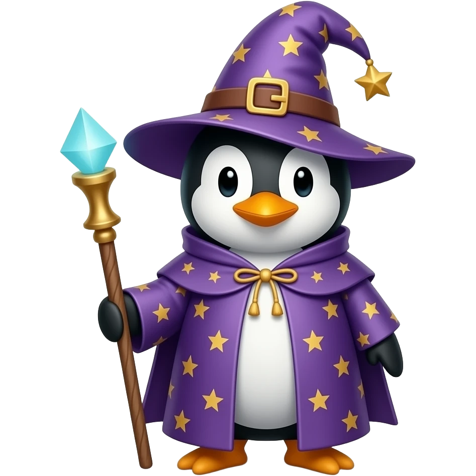 Penguin Wizard emoji