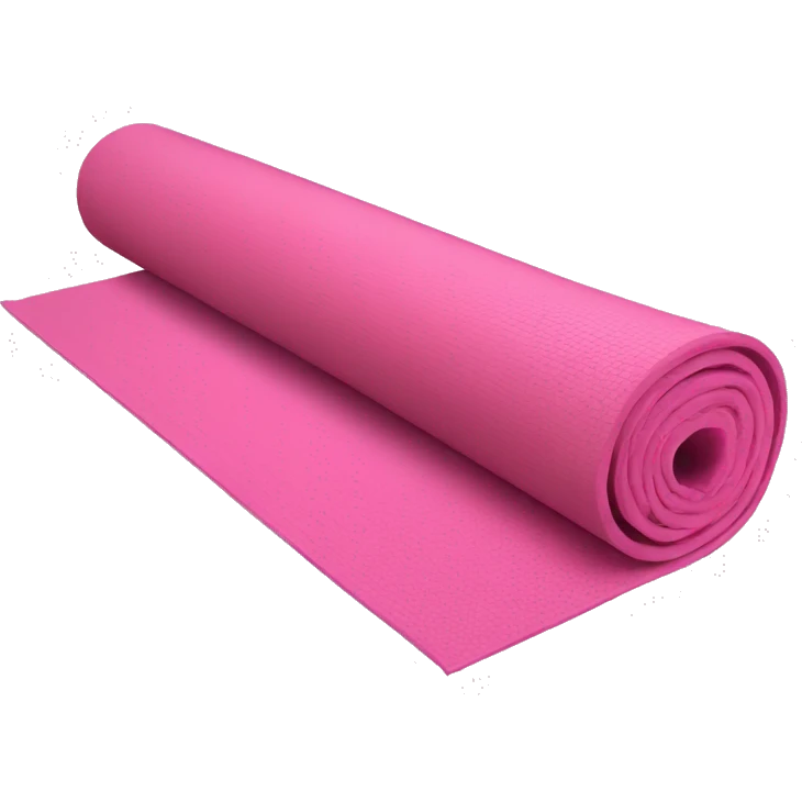 Pink half rolled out yoga mat emoji
