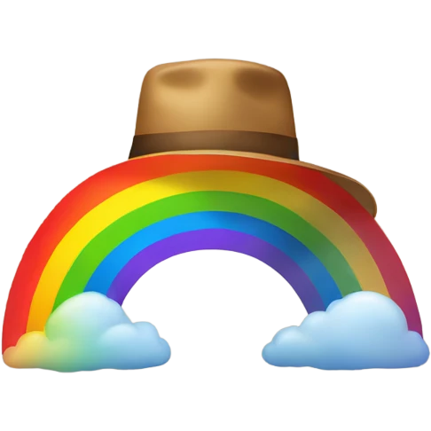 Rainbow wearing a hat emoji