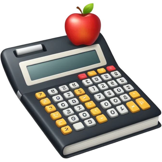 apple style emoji of accounting or bookkeeping, including ledger, calculator, financial document emoji