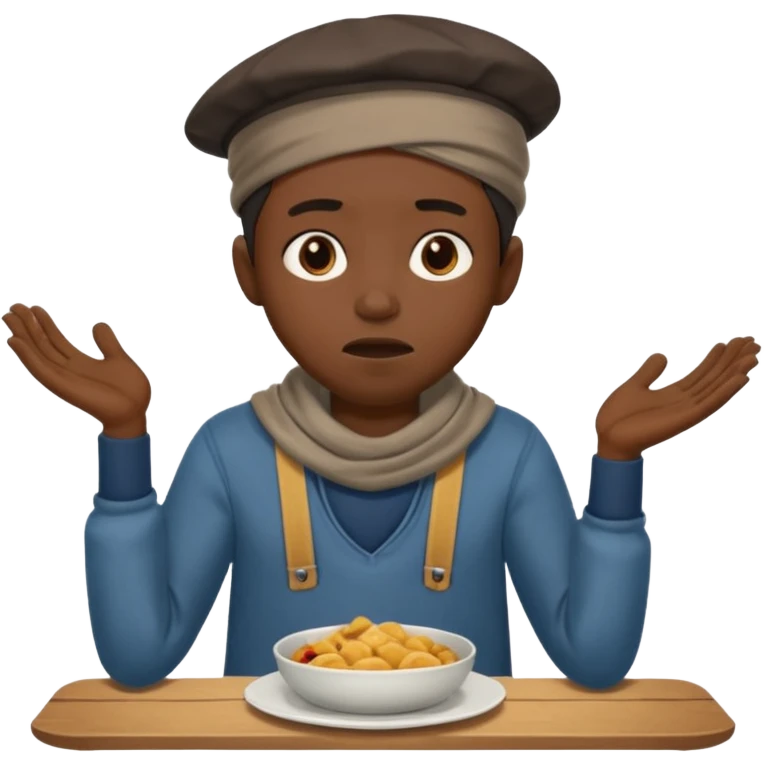 black person begging for food emoji
