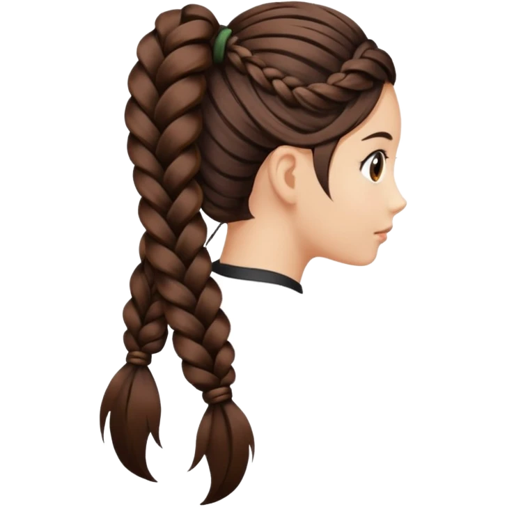 just hair braided hair tail emoji