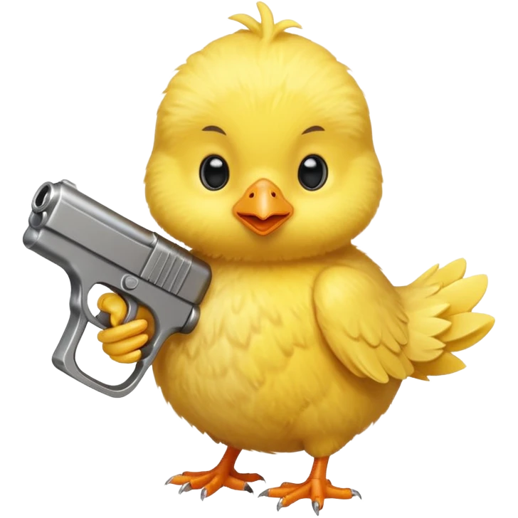 Baby chick with a gun  emoji