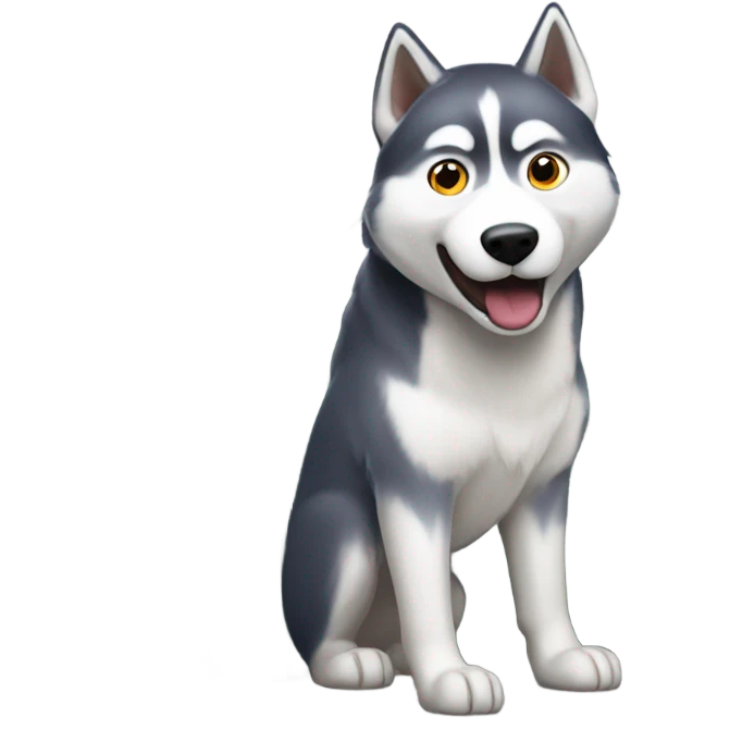 Husky in a dumpster fire emoji