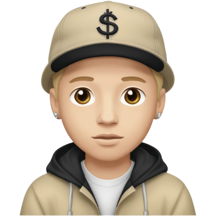 headshot of a white male rapper emoji