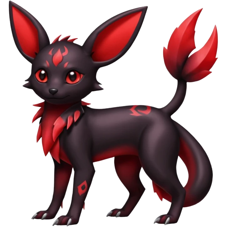  Shiny edgy dark gloomy red Umbreon-Salandit-Jolteon-fusion emoji