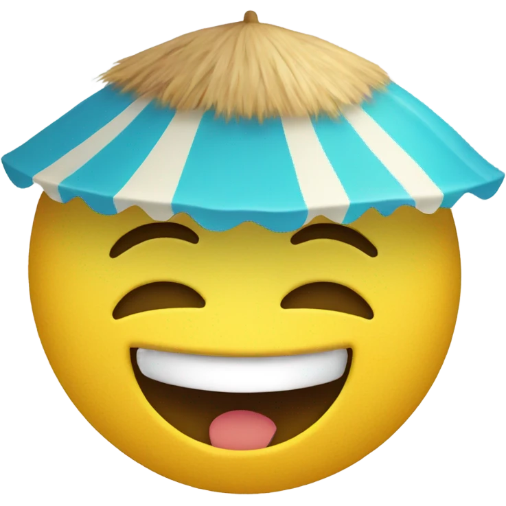 Beach happy face  emoji